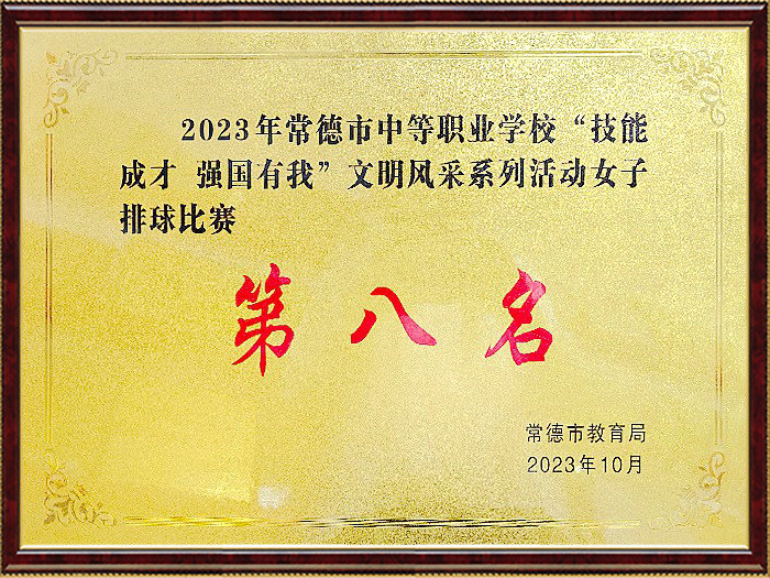 2023年常德市中等职业学校“技能成才 强国有我”文明风采系列活动女子排球比赛第八名