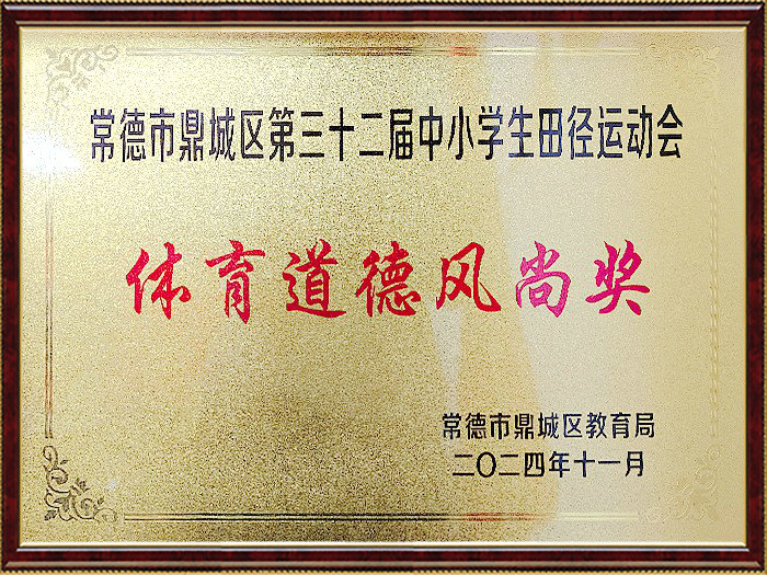 常德市鼎城区第三十二届中小学生田径运动会体育道德风尚奖